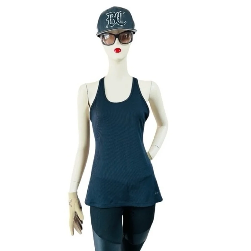 Nike Dri-FIT Women Slim Fit Racerback Tank Top Black Athletic Size M - Picture 4 of 9